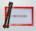 Montessori Sign printed needlepoint canvas - NeedleLittleStitchCo