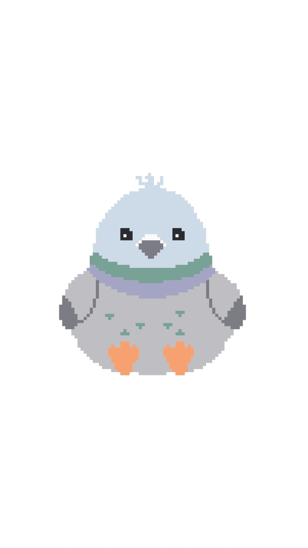Baby Boy Pigeon Plush printed needlepoint canvas - NeedleLittleStitchCo