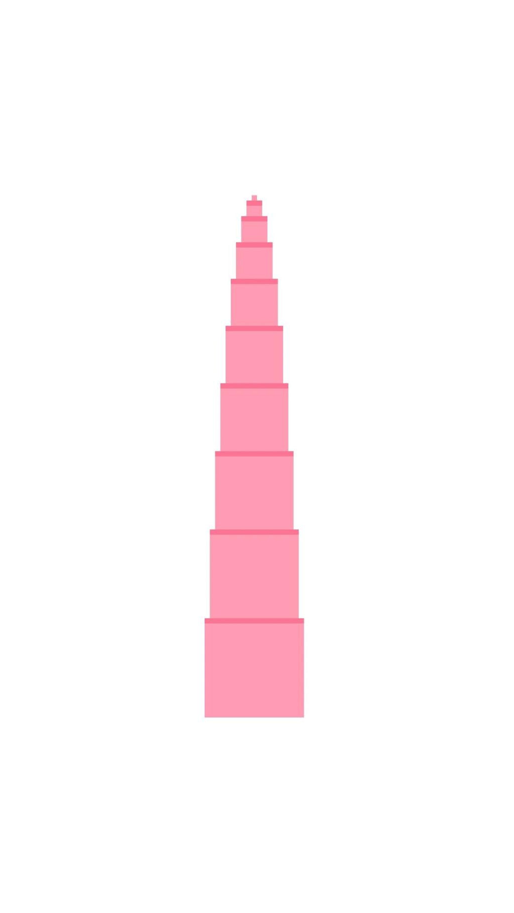Montessori Pink Tower printed needlepoint canvas - NeedleLittleStitchCo