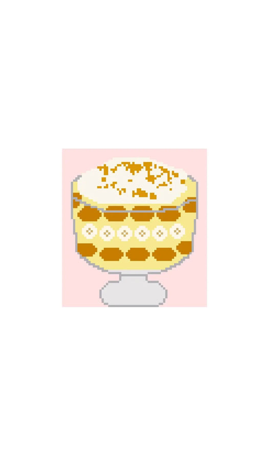 Banana Pudding printed needlepoint canvas - NeedleLittleStitchCo