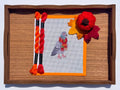 New York City Pigeon in a Fall Scarf printed needlepoint canvas - NeedleLittleStitchCo