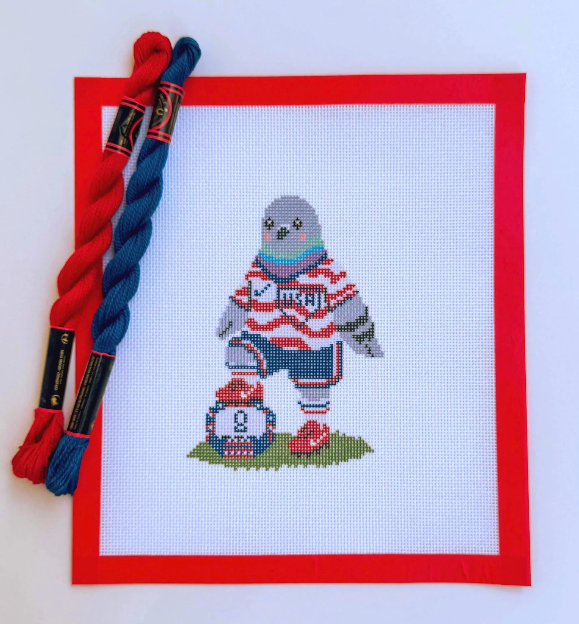 USA Soccer Player 2026 printed needlepoint canvas - NeedleLittleStitchCo
