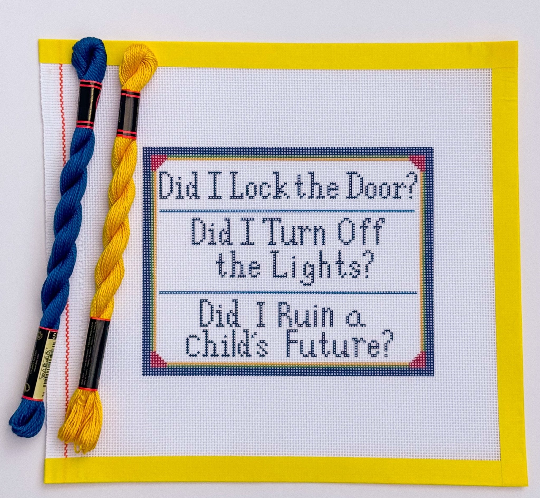 Teacher Anxiety printed needlepoint canvas - NeedleLittleStitchCo