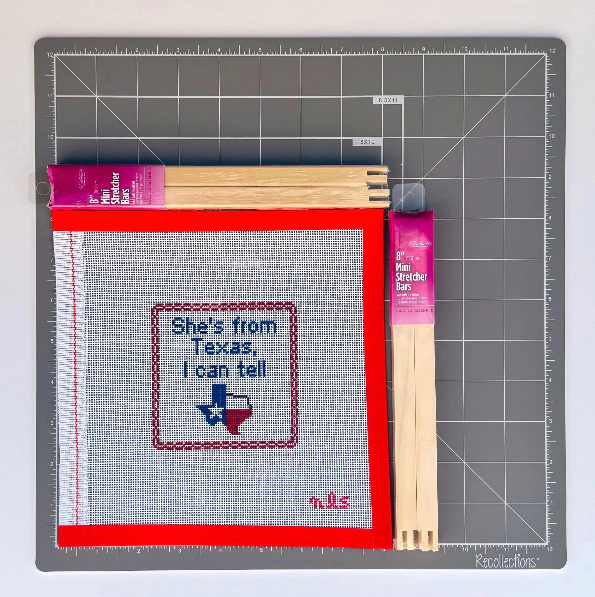 She's From Texas, I Can Tell Sign printed needlepoint canvas - NeedleLittleStitchCo