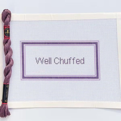 British Well Chuffed Sign printed needlepoint canvas - NeedleLittleStitchCo