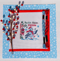 Christmas Rockin Pigeon printed needlepoint canvas - NeedleLittleStitchCo