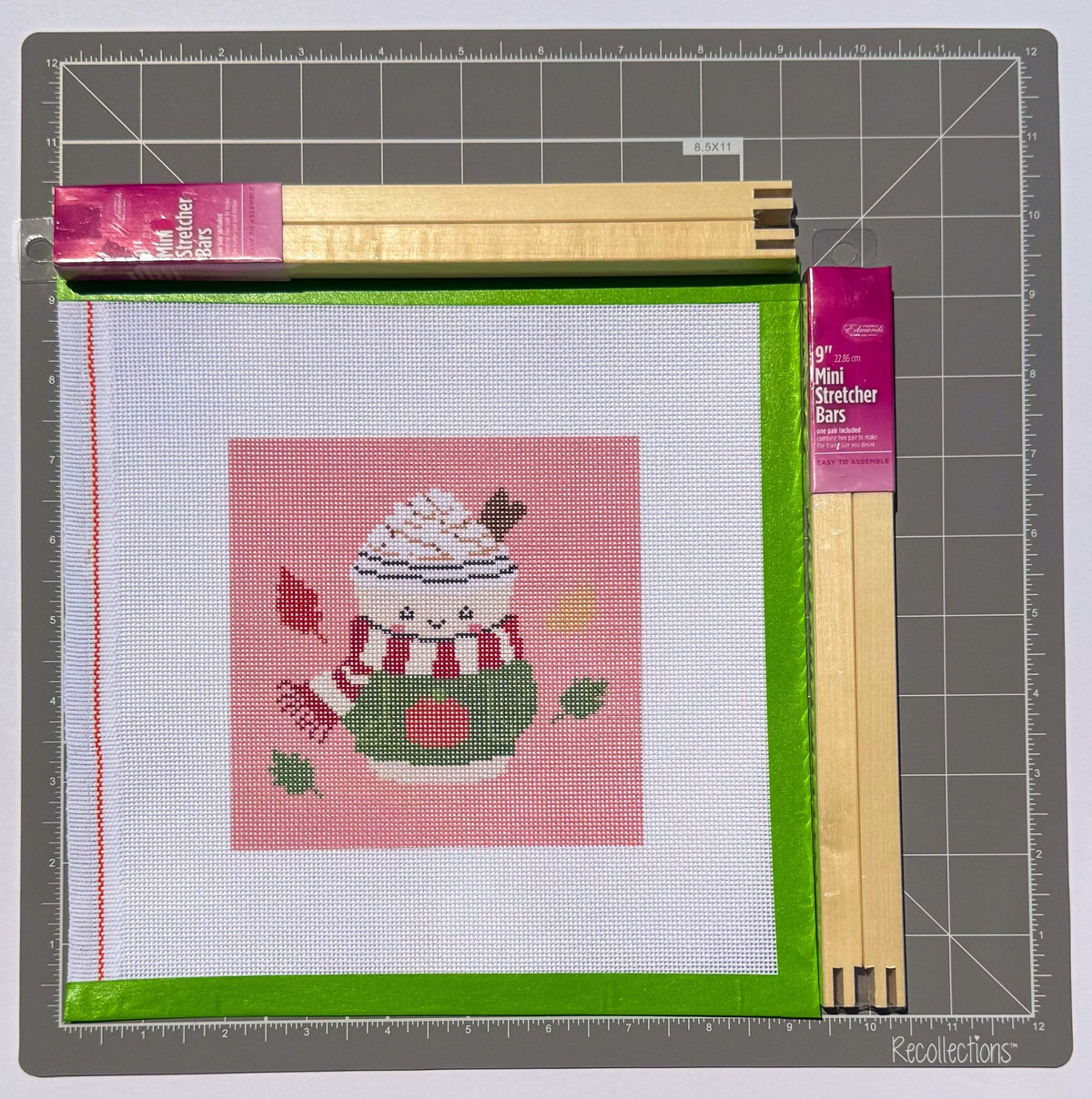 Pumpkin Spice Latte printed needlepoint canvas - NeedleLittleStitchCo