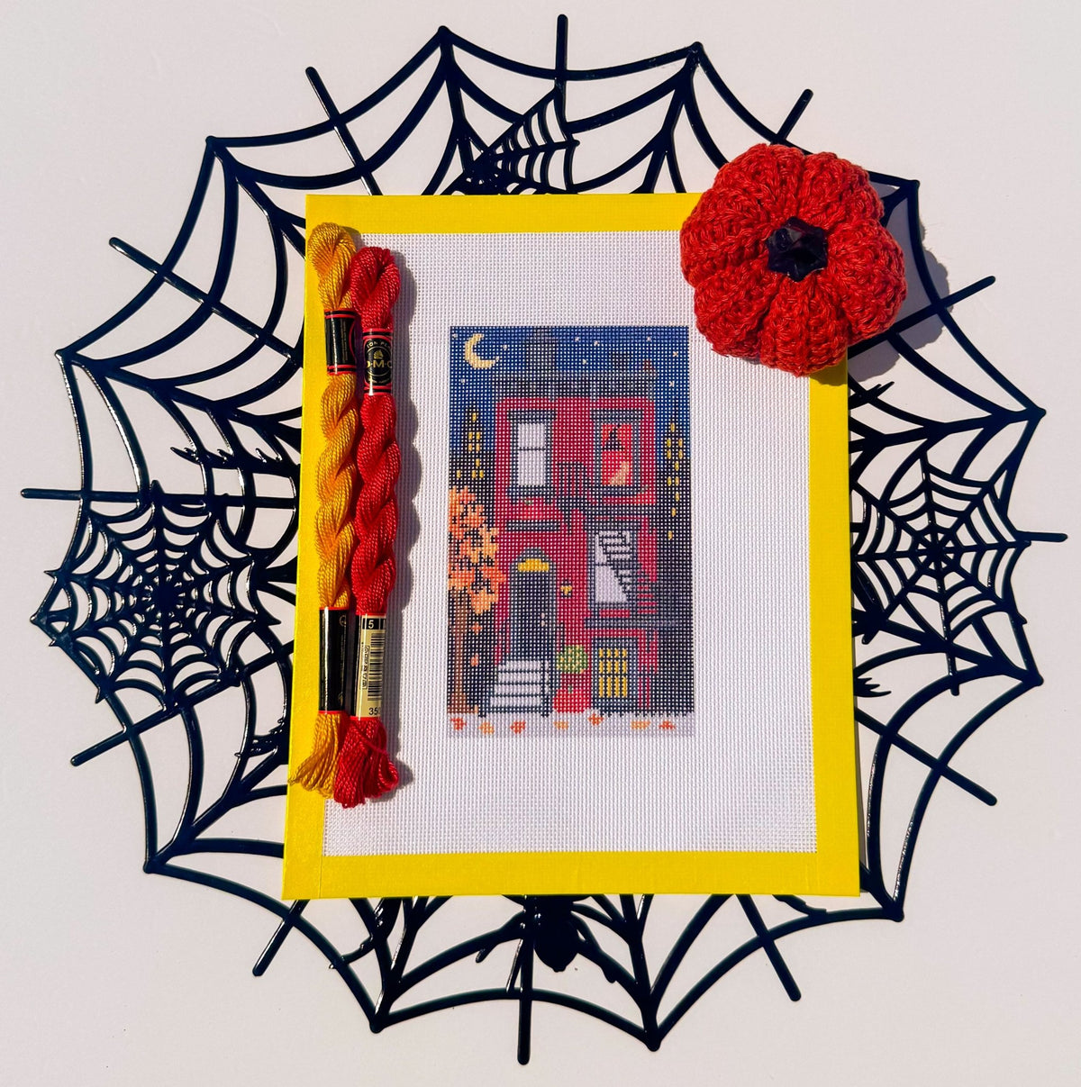 NYC Witch's Apartment printed needlepoint canvas - NeedleLittleStitchCo