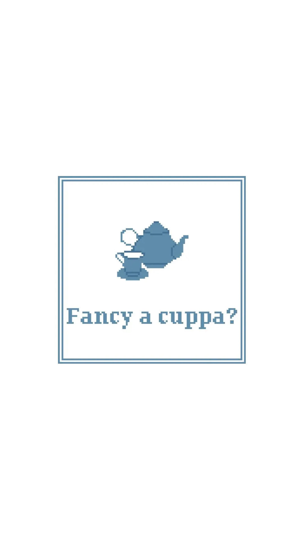 British Fancy a Cuppa Teapot and Cup Sign printed needlepoint canvas - NeedleLittleStitchCo
