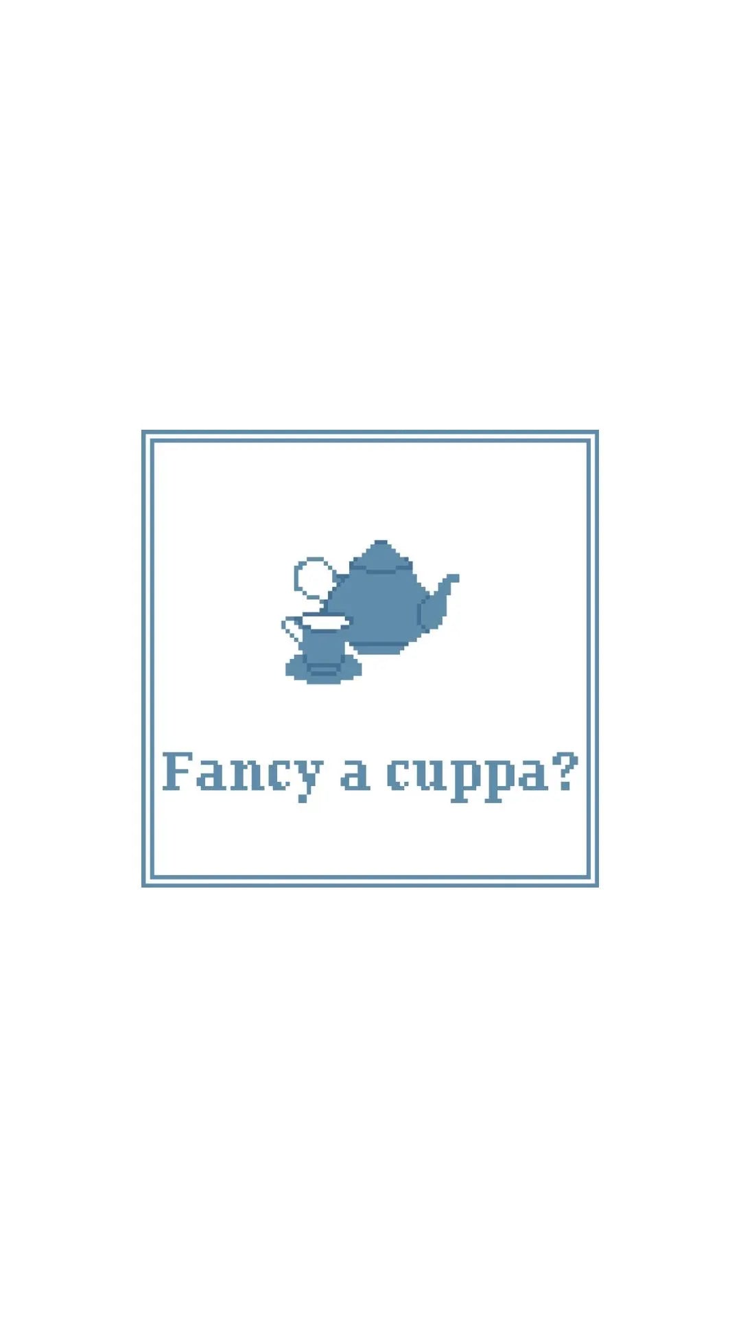 British Fancy a Cuppa Teapot and Cup Sign printed needlepoint canvas - NeedleLittleStitchCo