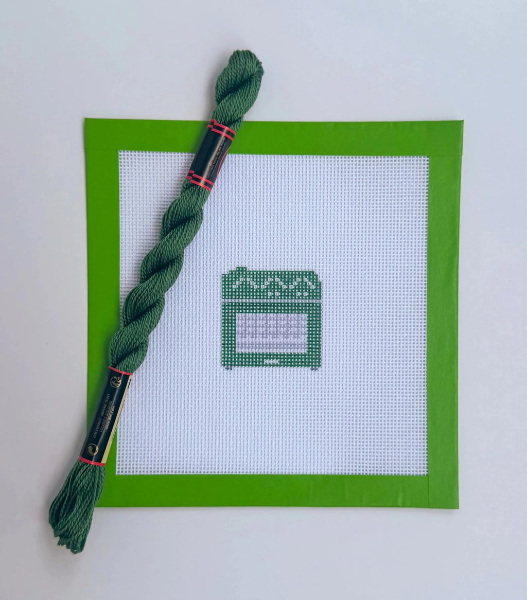 Colorful Countertop Oven printed needlepoint canvas - NeedleLittleStitchCo