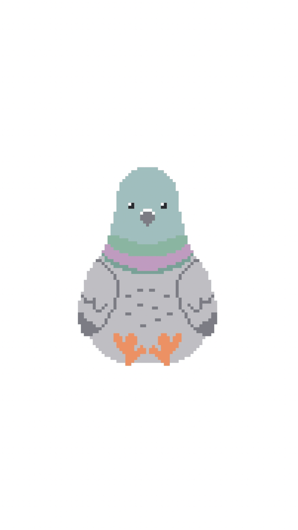 Whimsical Pigeon Plush printed needlepoint canvas - NeedleLittleStitchCo