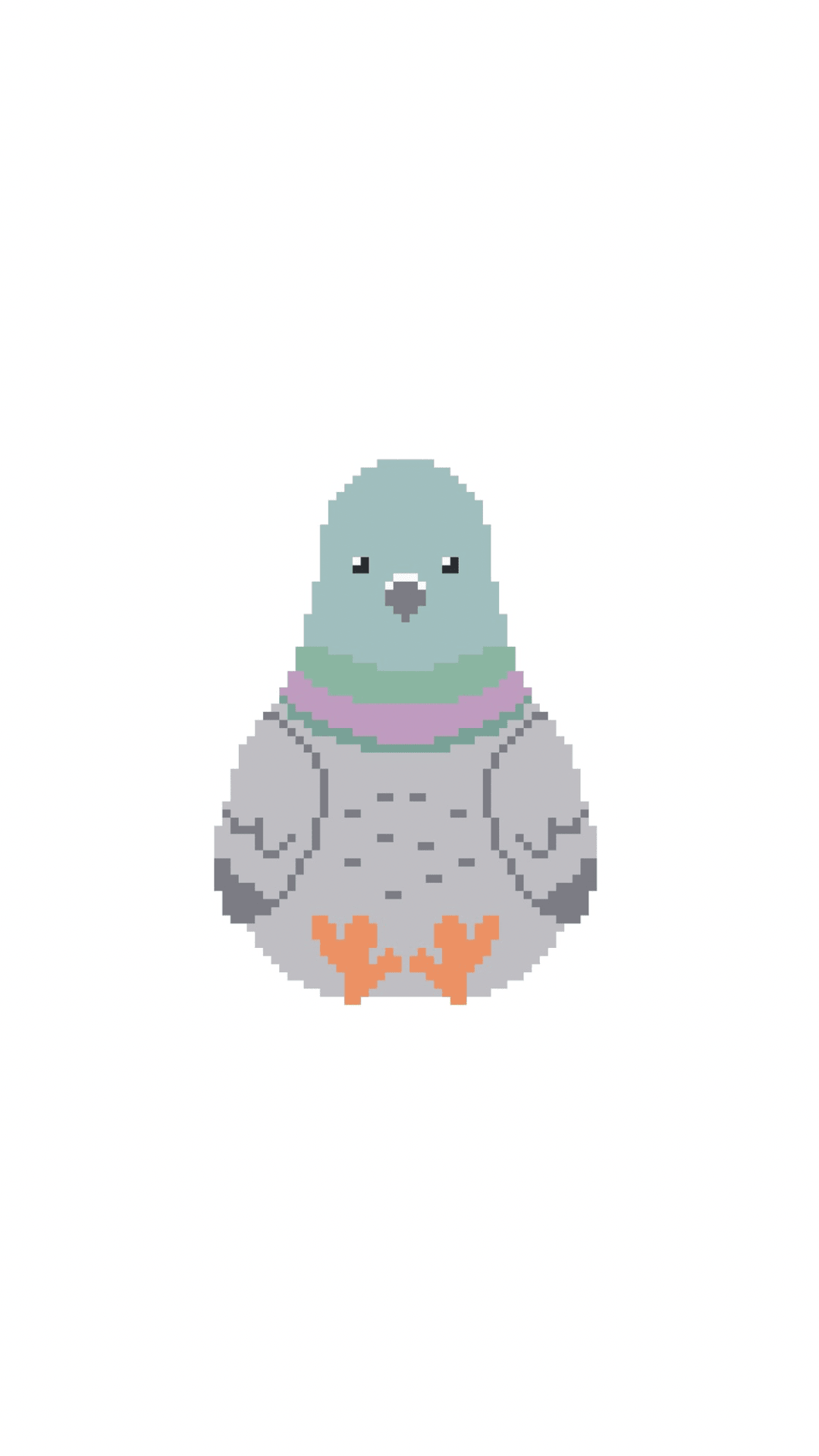 Whimsical Pigeon Plush printed needlepoint canvas - NeedleLittleStitchCo
