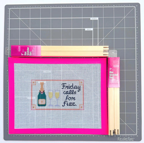 British Friday Calls for Fizz Champagne Sign printed needlepoint canvas - NeedleLittleStitchCo