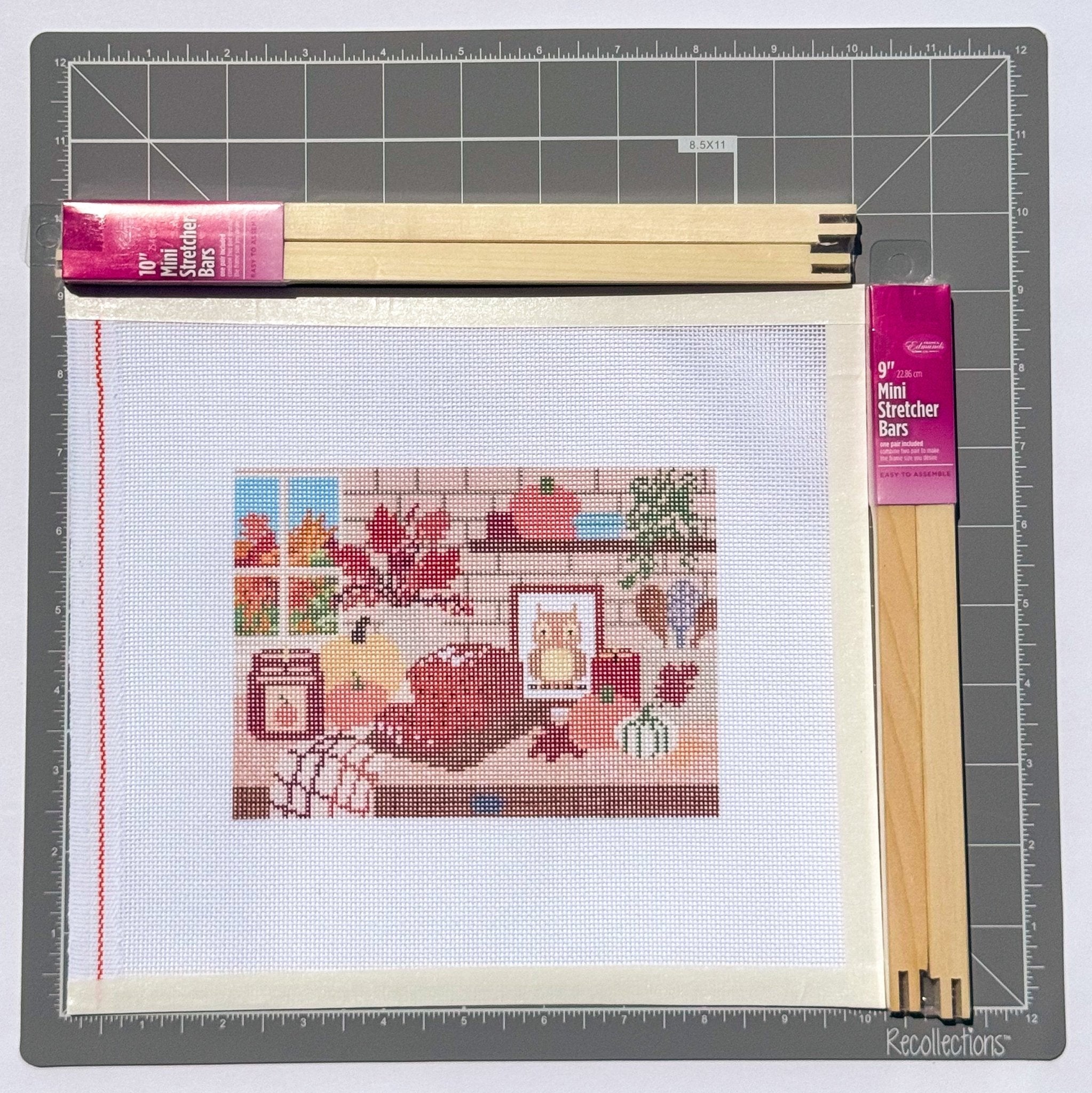Pumpkin Bread on the Counter printed needlepoint canvas - NeedleLittleStitchCo