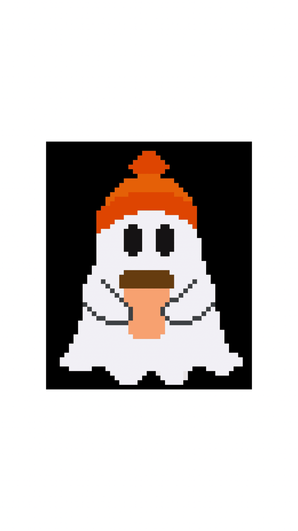 Mini Halloween Ghost printed needlepoint canvas - NeedleLittleStitchCo