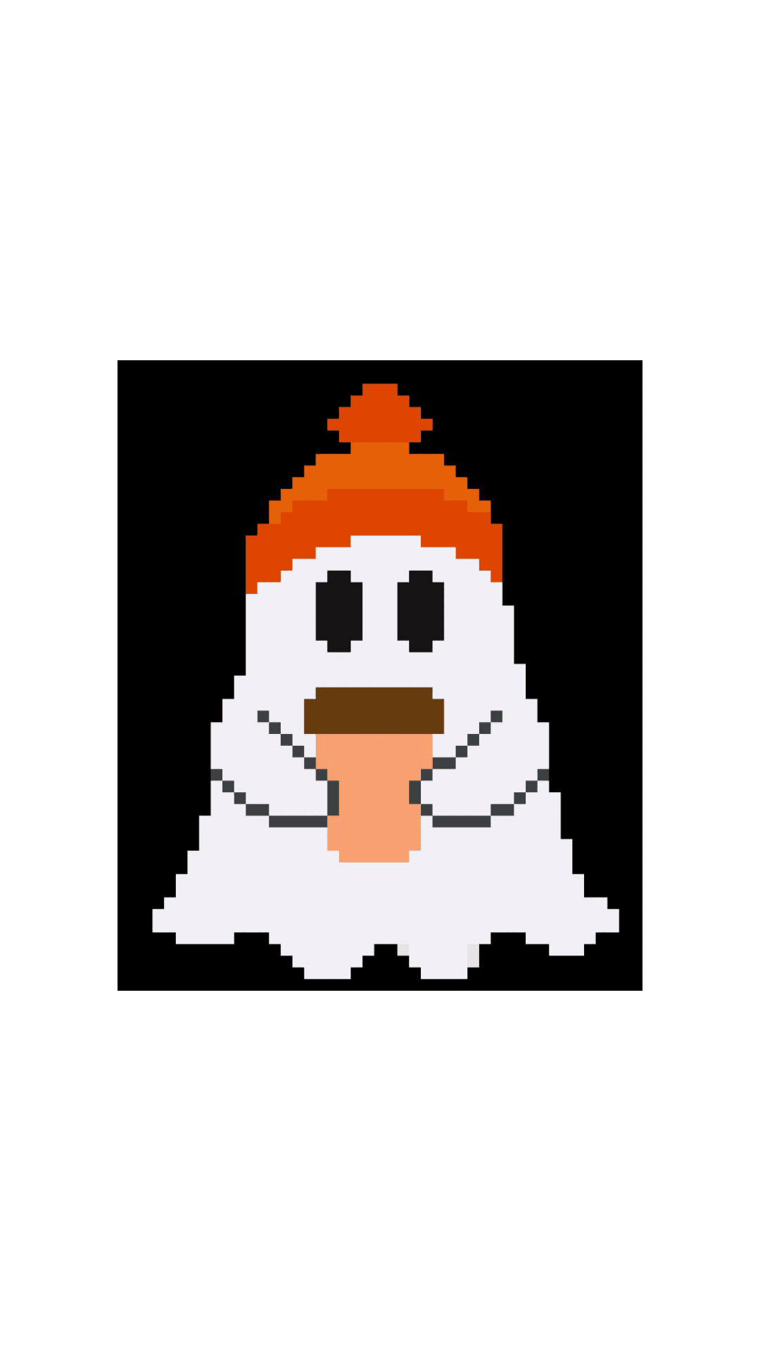 Mini Halloween Ghost printed needlepoint canvas - NeedleLittleStitchCo