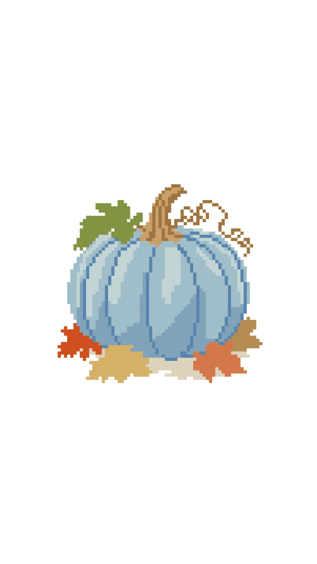 Blue Pumpkin printed needlepoint canvas - NeedleLittleStitchCo