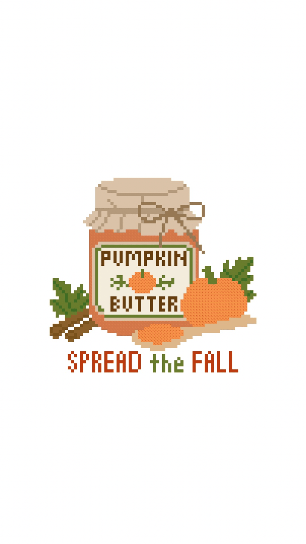 Spread the Fall Pumpkin Butter printed needlepoint canvas - NeedleLittleStitchCo