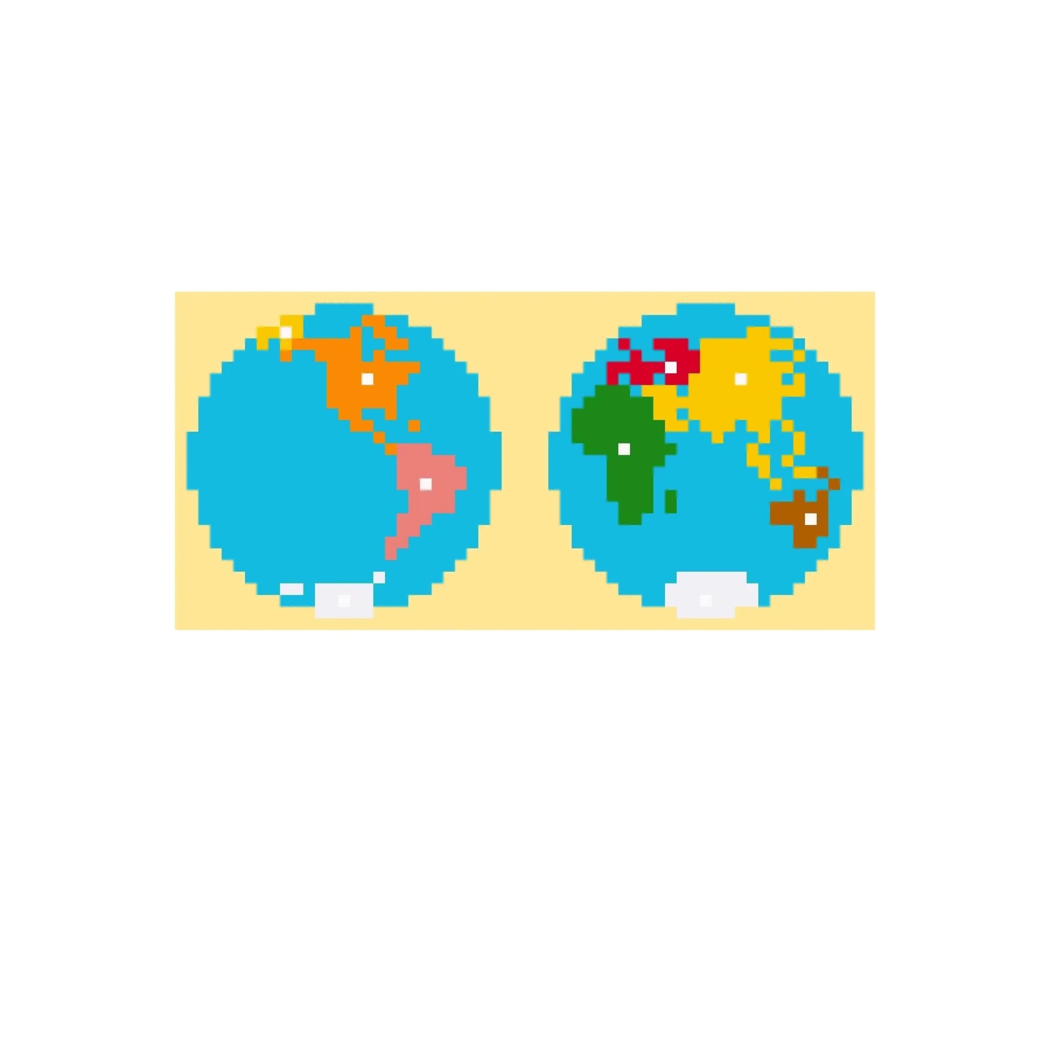 Montessori Map of the World printed needlepoint canvas - NeedleLittleStitchCo