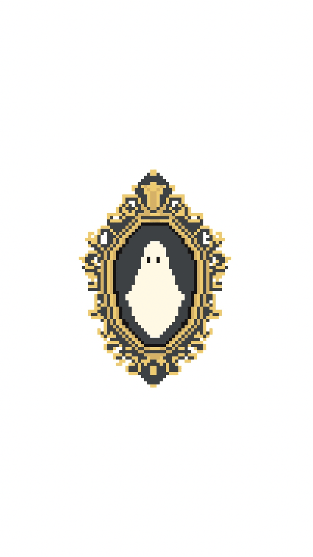 Ghost in Gold Frame printed needlepoint canvas - NeedleLittleStitchCo
