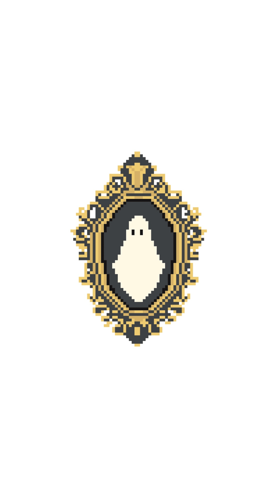 Ghost in Gold Frame printed needlepoint canvas - NeedleLittleStitchCo