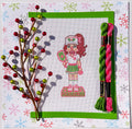 Christmas Pickleball Girl Nutcracker printed needlepoint canvas - NeedleLittleStitchCo