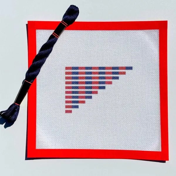 Montessori Number Rods printed needlepoint canvas - NeedleLittleStitchCo