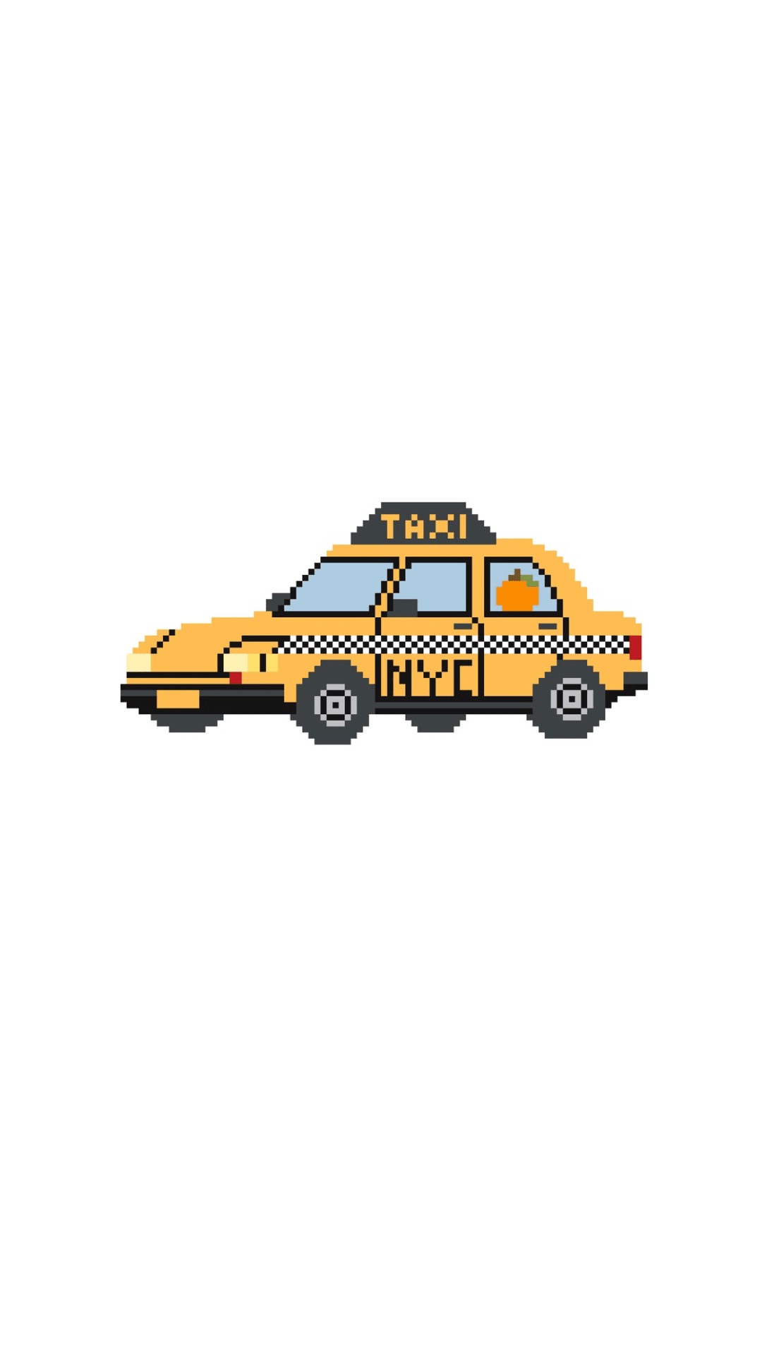 New York City Taxi with Pumpkin printed needlepoint canvas - NeedleLittleStitchCo