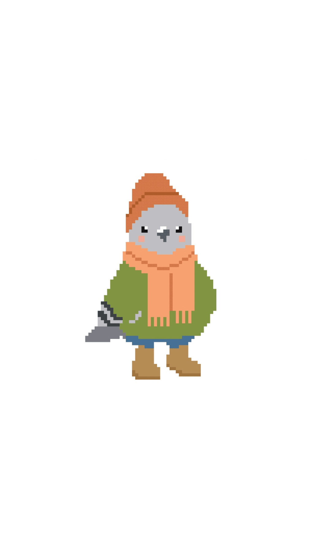 Fall Pigeon Pal printed needlepoint canvas - NeedleLittleStitchCo