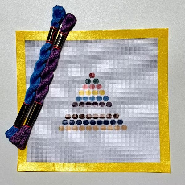Montessori Bead Stair printed needlepoint canvas - NeedleLittleStitchCo