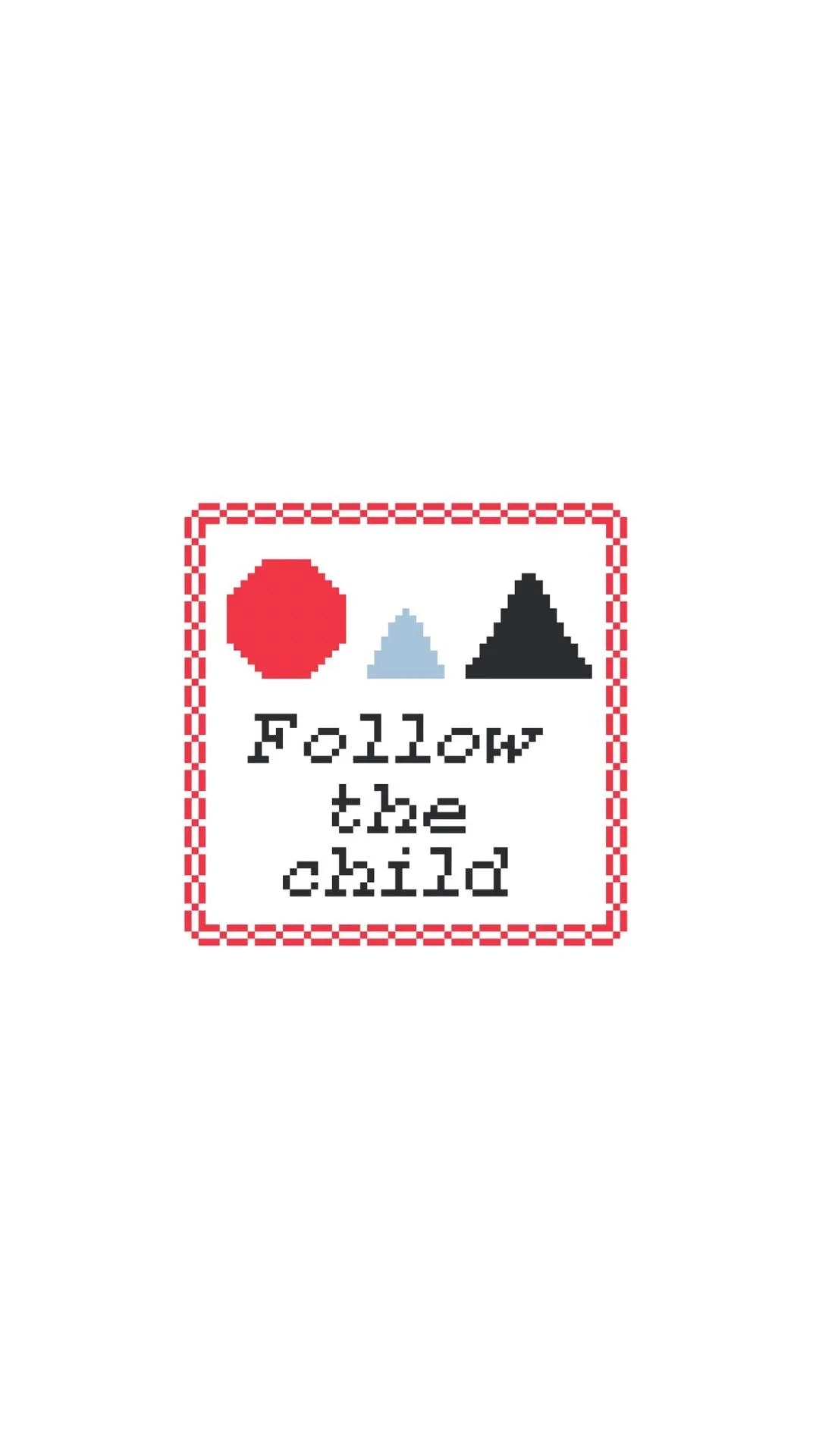 Montessori Follow the Child Sign printed needlepoint canvas - NeedleLittleStitchCo