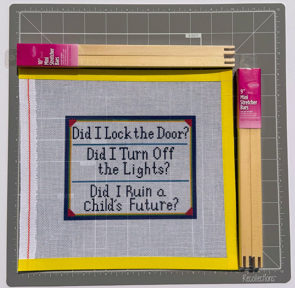 Teacher Anxiety printed needlepoint canvas - NeedleLittleStitchCo