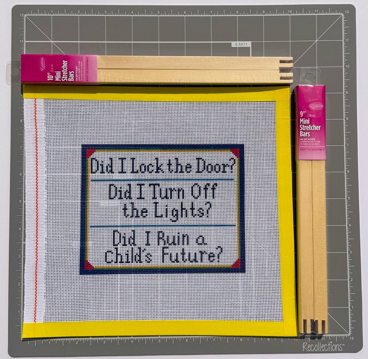Teacher Anxiety printed needlepoint canvas - NeedleLittleStitchCo